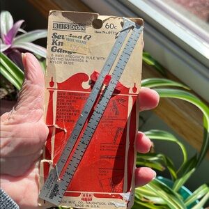 Vtg RISDON Sewing & Knitting Gauge Metal NOS Accessory 6” Precision Rule MCM